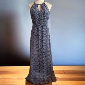 WHBM Snake Skin Sheer Overlay Jumpsuit